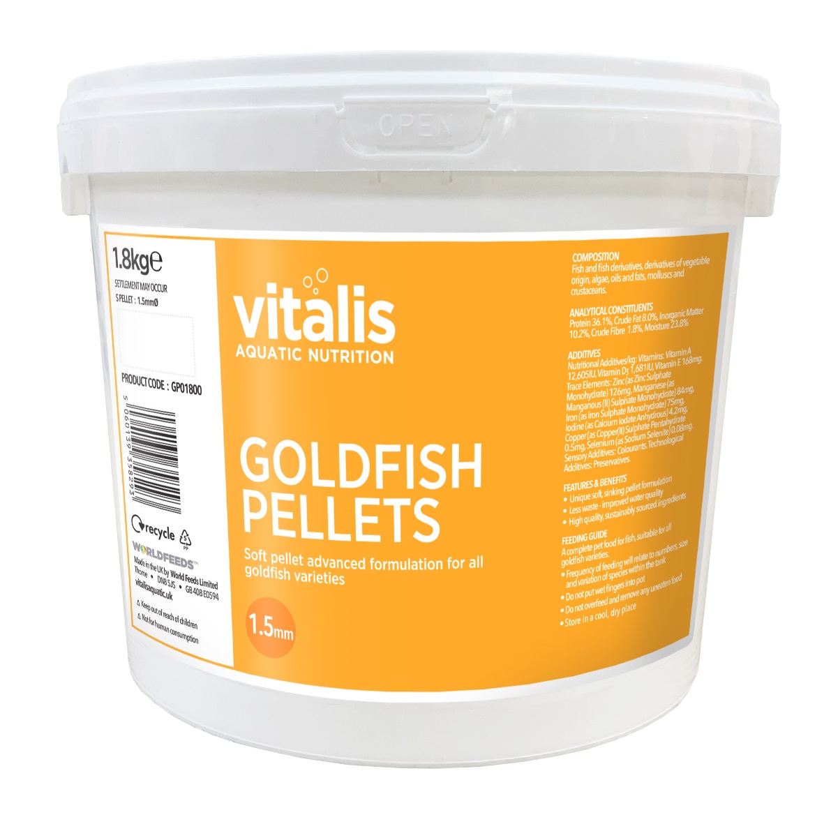VITALIS GOLDFISH PELLET S 1,8kg